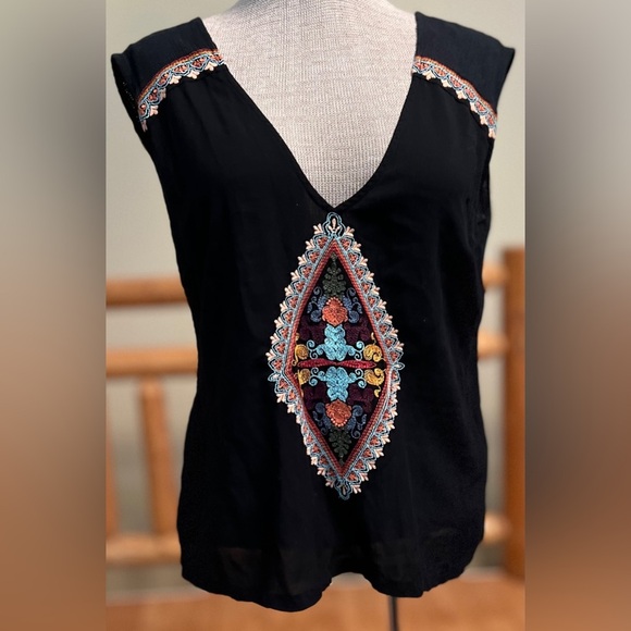 Idyllwind by Miranda Lambert Embroidered Boho Tank Top | Size S - Picture 2 of 8